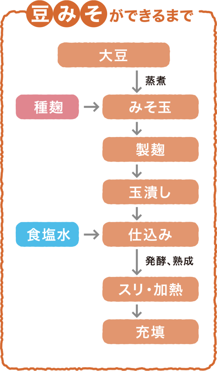 豆みそができるまでの図