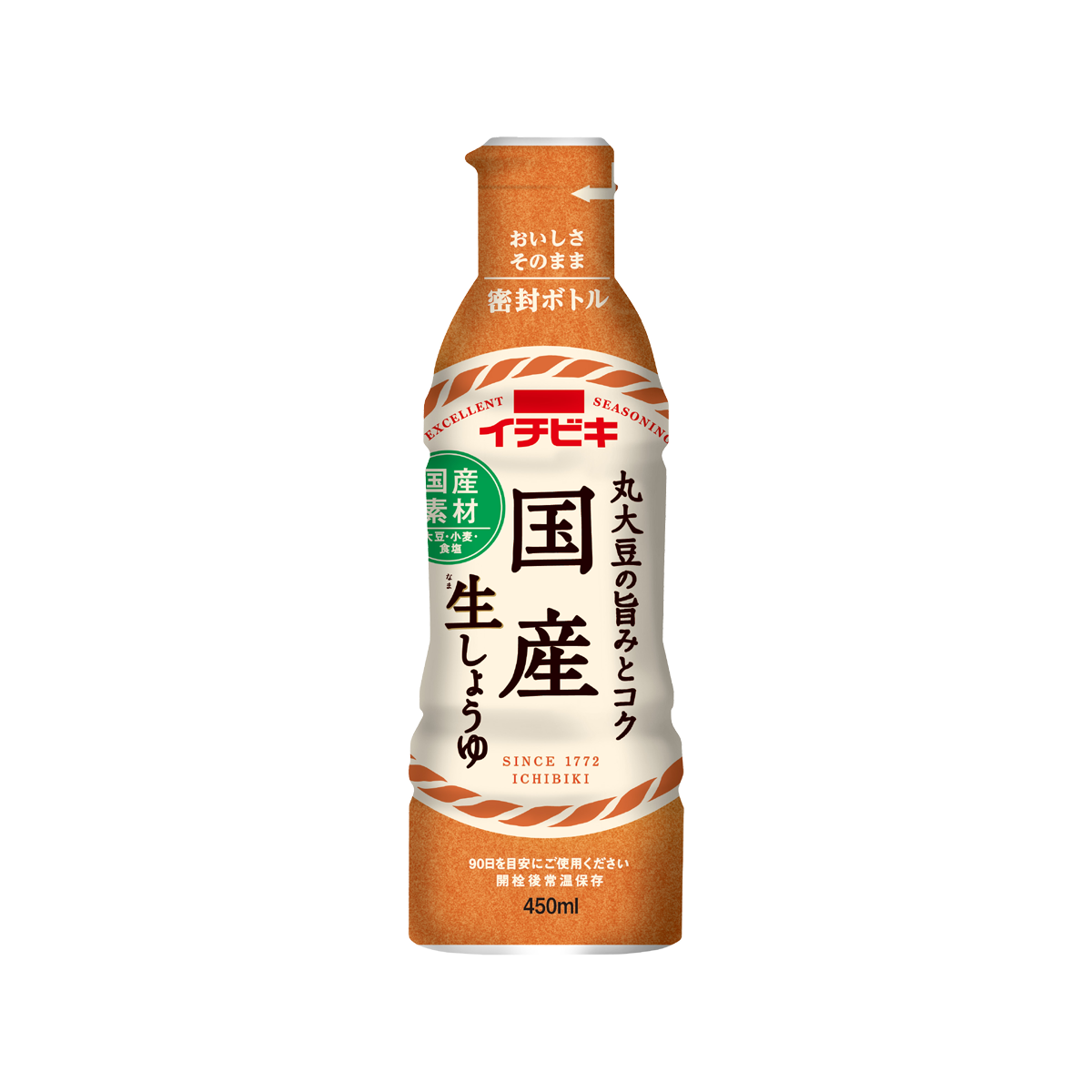 国産生しょうゆ 450ml | イチビキ 公式サイト | 名古屋のみそ