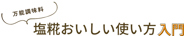 万能調味料塩糀おいしい使い方入門